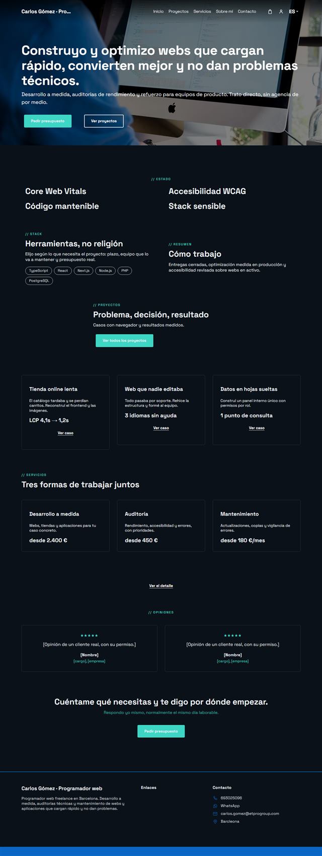 Web de demostración de un programador freelance